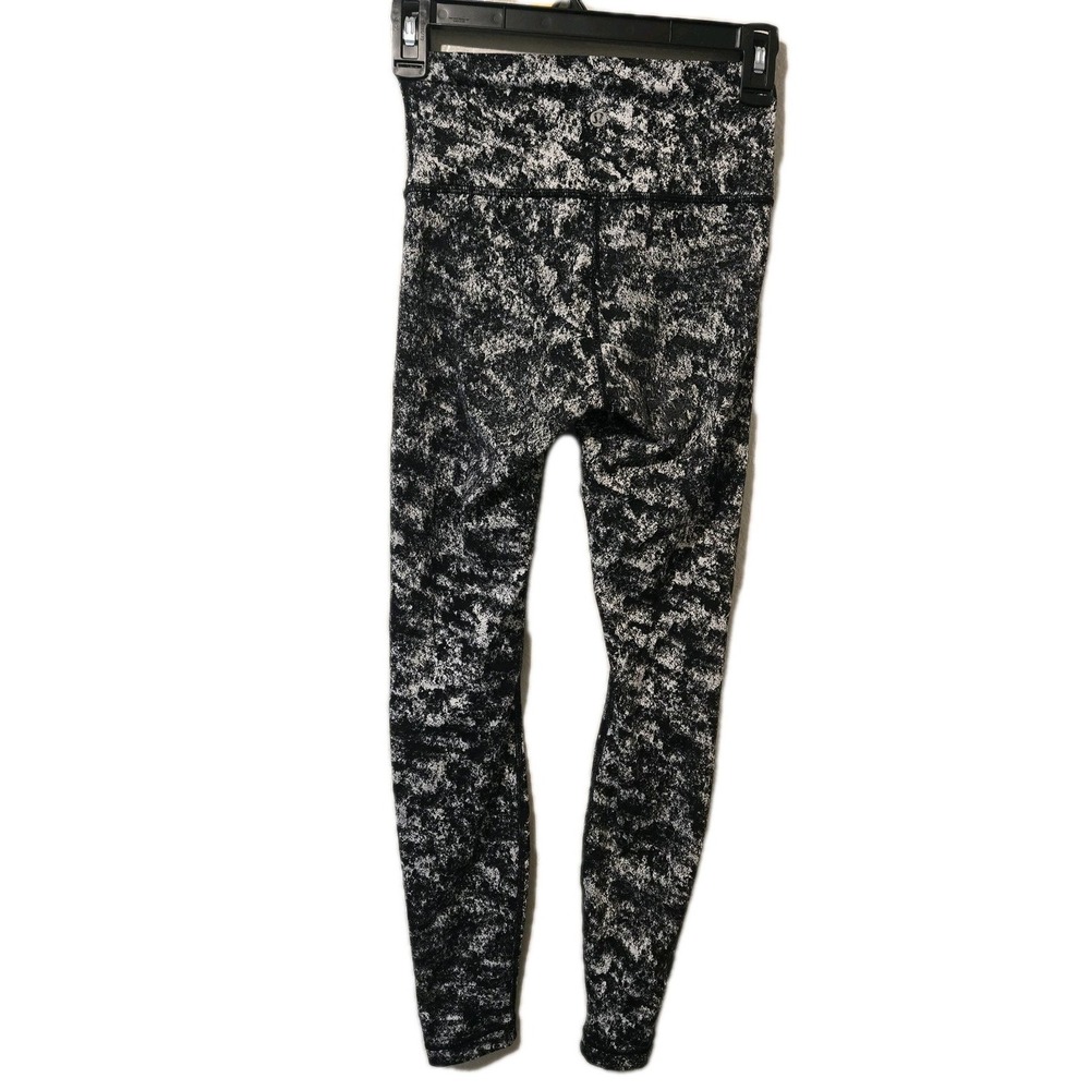 Lululemon Wunder Under High-Rise Leggings Black/White Misted Jacquard Size 4 - Picture 6 of 6